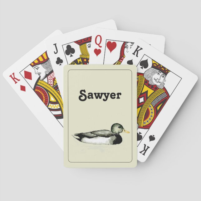 Baralho Pato de Mallard de Cartões de Jogada Personalizado (Verso)