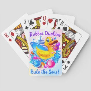 Baralho Patos de borracha governam os mares jogando cartas