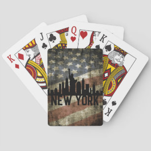 Baralho Patriótica New York Skyline Vintage - Bandeira Ame