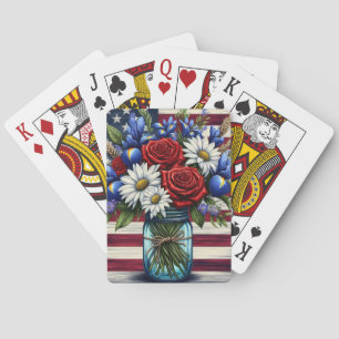 Baralho Patriótico, floral Americano angustiado