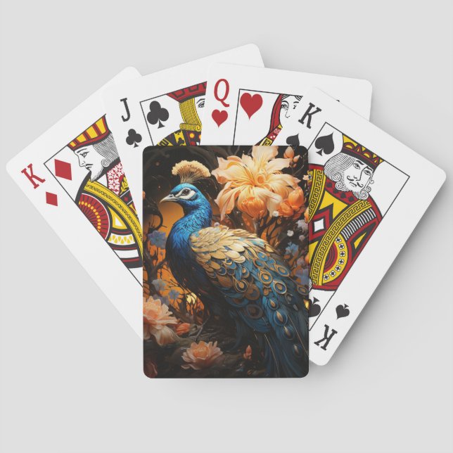 Baralho Pavão e Flores bonito (Verso)