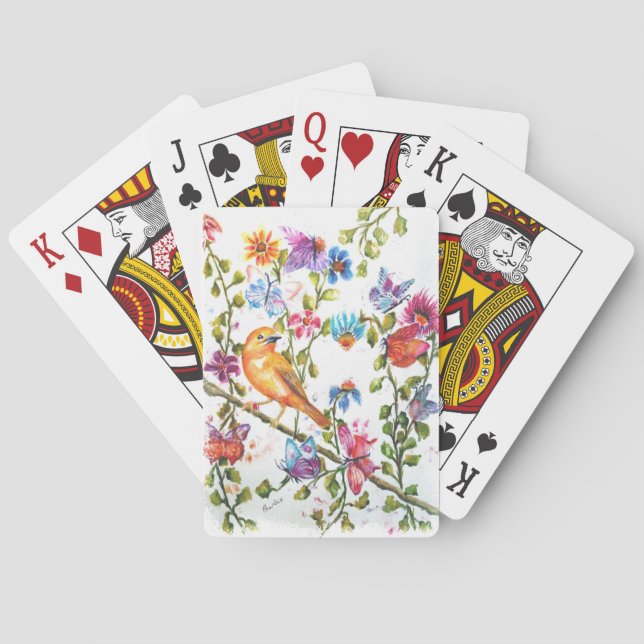 BARALHO PAW IMPRESSA CARTÕES AMARELO DE JOGO DE AVES (Verso)