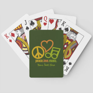 Baralho Peace Love Music cartões personalizados