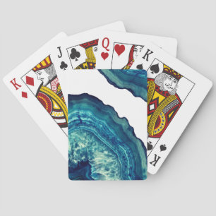 Baralho Pedra bonito de Geode da ágata do azul e da