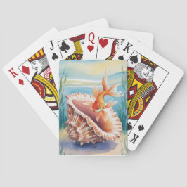 Baralho Peixe-dourado-aquarela-coral