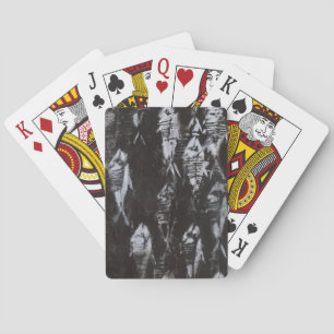 Baralho Peixes Brancos Fósseis em Fundo Negro