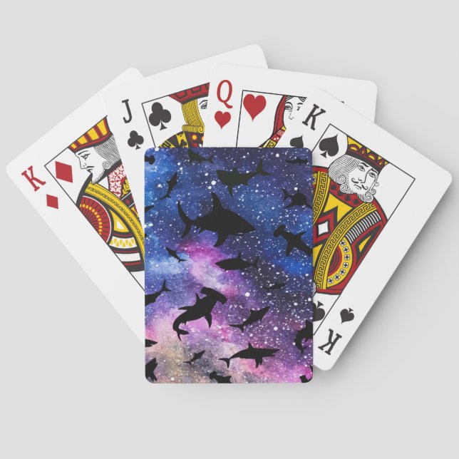 Baralho Peixes-tubarão-frade-modernos baleia-do-mar sob a  (Verso)