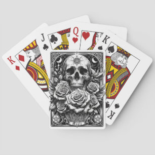 Baralho Pentáculo Crânio Esqueleto & Rosas Arte Tarô