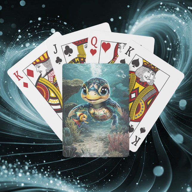 Baralho Pequena tartaruga marinha explorando com sua amiga (Criador carregado)