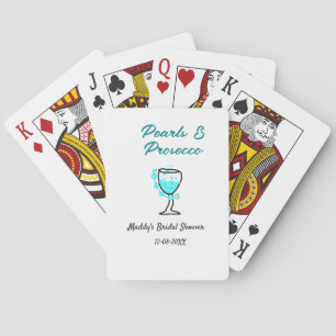 Baralho Pérolas e prosecco chá de noiva azul preto nome