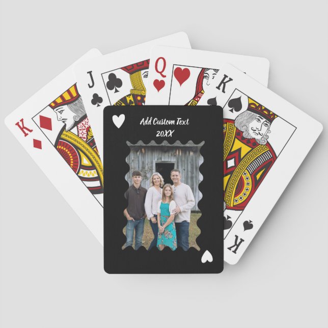 Baralho Personalised Family Black heart Photo Poker Cards (Verso)