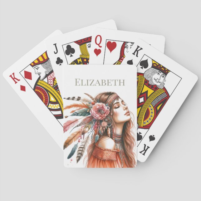 Baralho Personalização de Boho Personalizada (Verso)