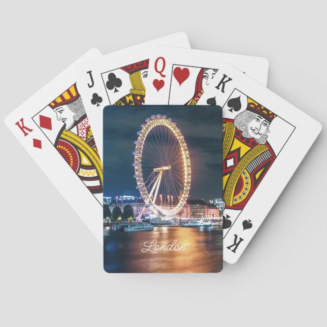 Baralho Personalizado Blue Dourado Cityscape Night Viagem  (Verso)