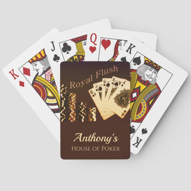 Baralho Personalizado com Tema de Poker Royal Flus (Verso)