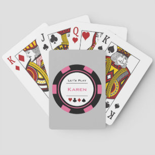 Baralho Personalizado de Chip Poker de Casino Rosa Preto