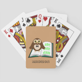 Baralho Personalizar coruja Legal com livro alfabético