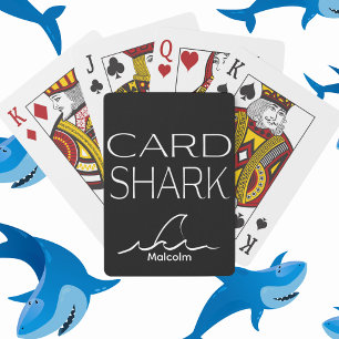 Baralho Personalizar jogo preto-e-branco do Shark de Cartã