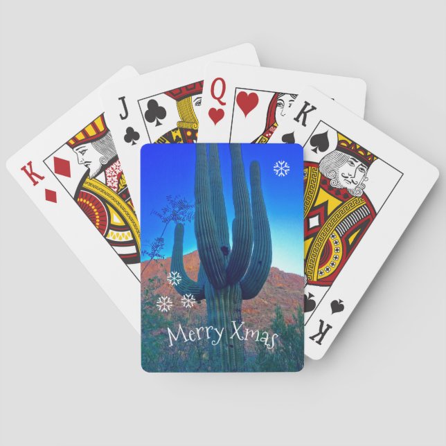 Baralho Personalizar o Natal do Deserto Arizona Cactus (Verso)