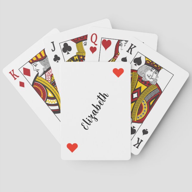 Baralho Personalized 2-Red Hearts Playing Cards (Verso)