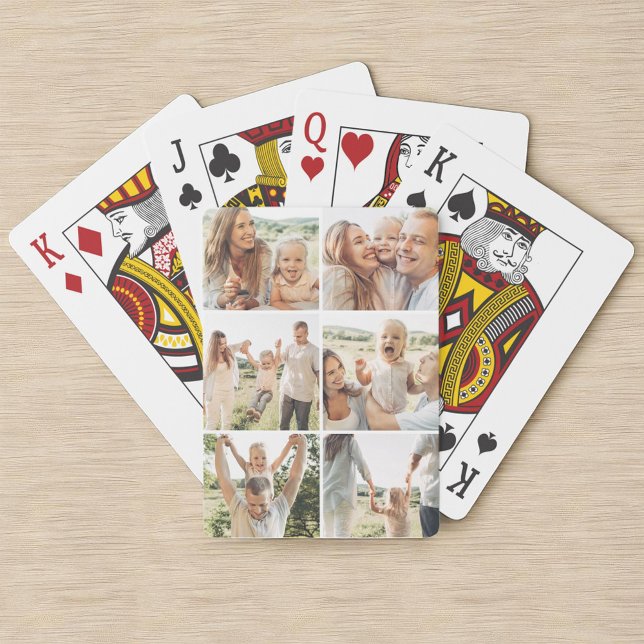 Baralho Personalized 6 Photo Collage Vertical Poker (Criador carregado)
