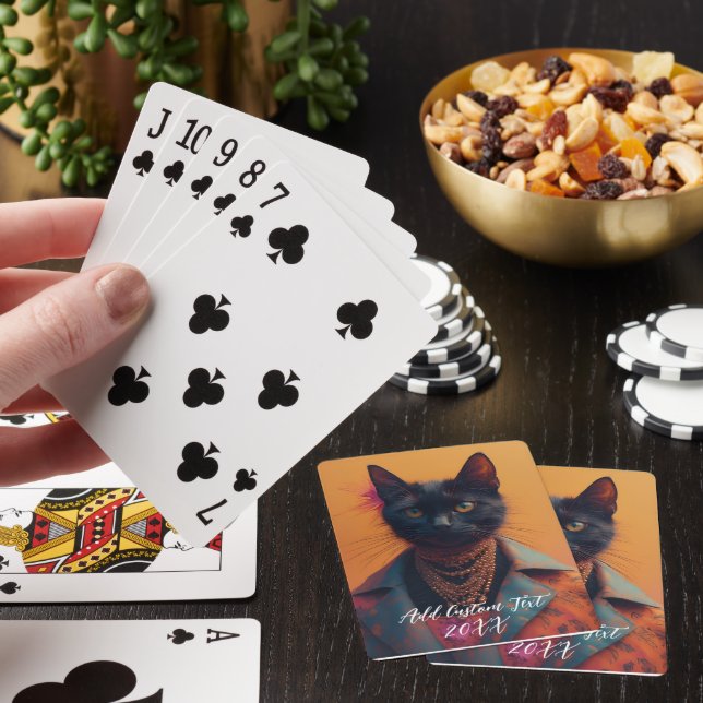 Baralho Personalized Cat Photo Playing Cards | Custom Pet  (In situ)