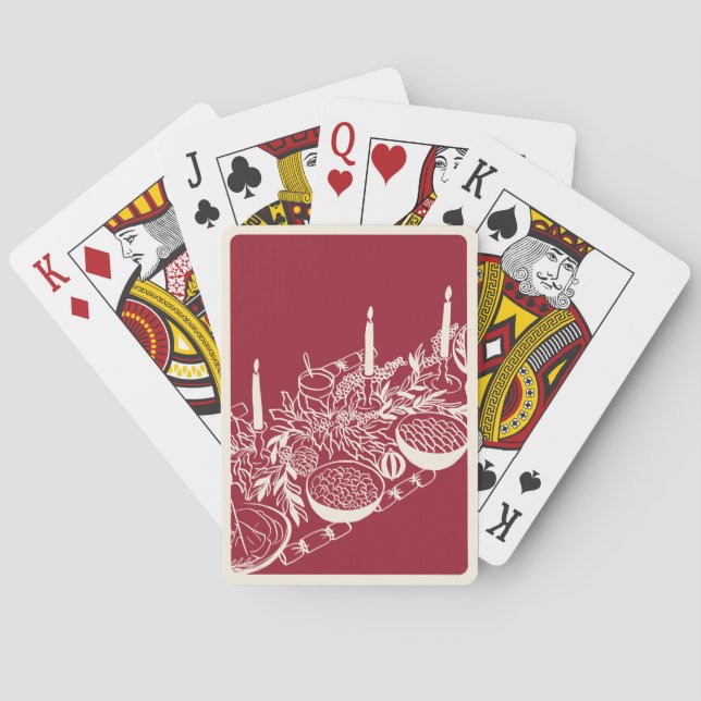 Baralho Personalized Merry Christmas Table Minimal Design  (Verso)