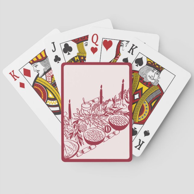 Baralho Personalized Merry Christmas Table Minimal Design  (Verso)