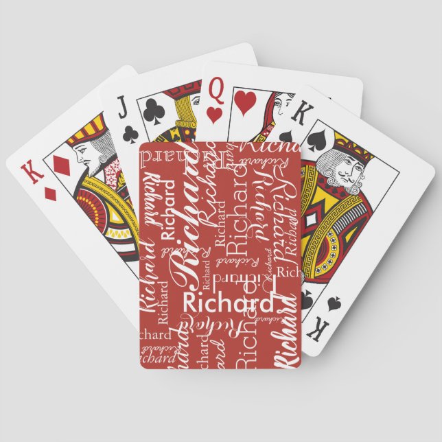 Baralho Personalized name brick-red (Verso)
