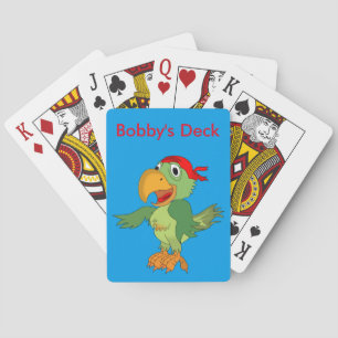 Baralho Personalized Name Cute Pirate Bird Custom Kids