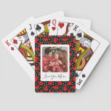 Personalized Photo & Message Floral Playing Cards
