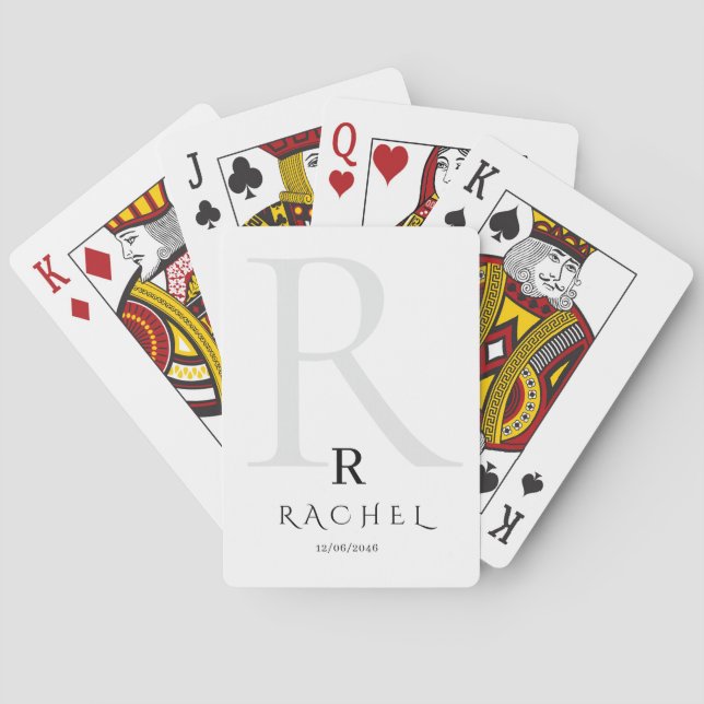 Baralho Personalized Poker with Elegant Initial and name (Verso)
