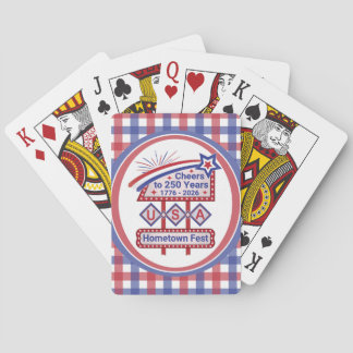 Baralho Personalized USA 250–Patriotic Retro Marquee