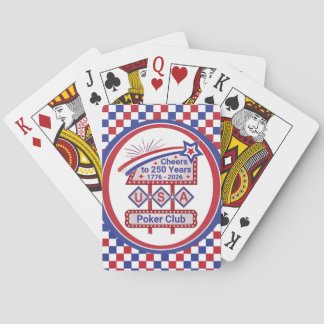 Baralho Personalized USA 250–Patriotic Retro Marquee