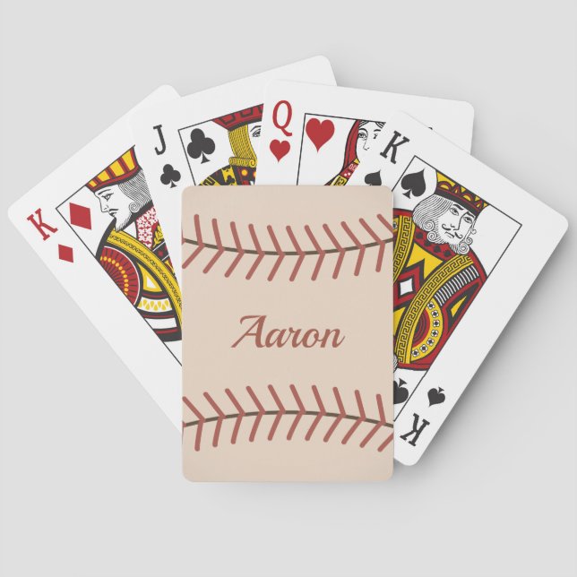 Baralho Personalized Vintage Baseball Playing Cards Gift (Verso)