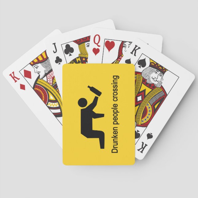 Baralho Pessoas bêbadas atravessando ⚠ Sinal Tailandês ⚠ (Verso)