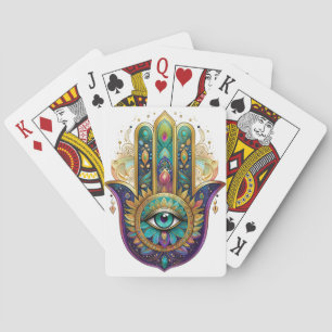 Baralho Pétalas Douradas Roxas Verde Hamsa Turquesa Tercei