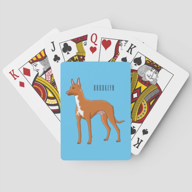 Baralho Pharaoh hound dog cartoon illustration (Verso)