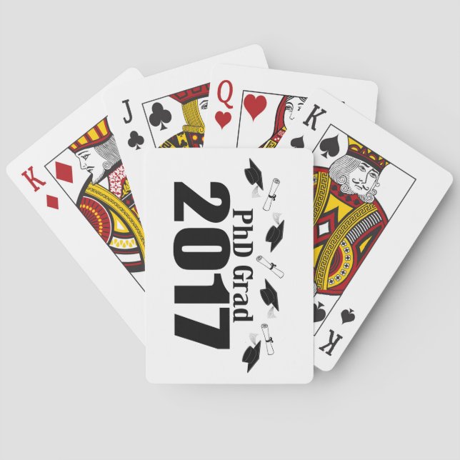 Baralho PhD Grad 2017 Caps And Diplomas (Black) (Verso)