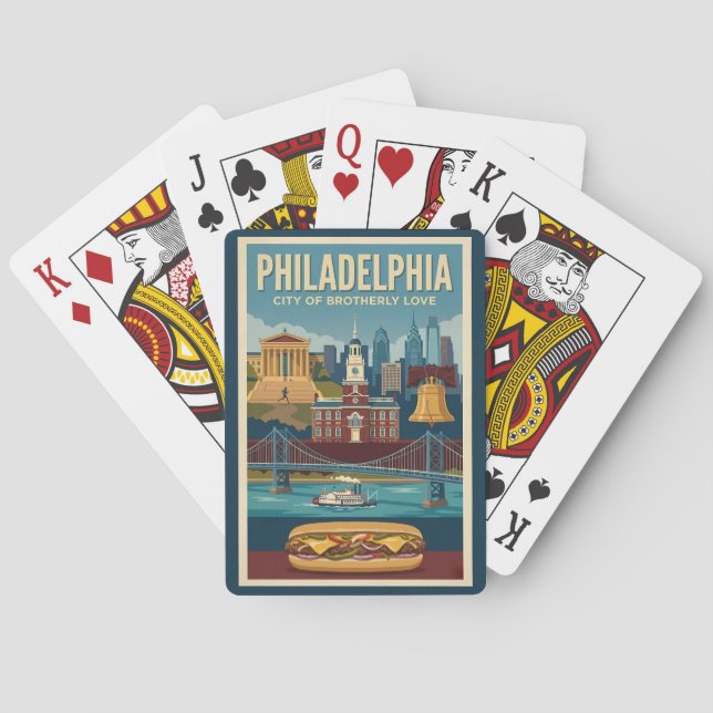 Baralho Philadelphia Pennsylvania Culture Illustration Art (Verso)
