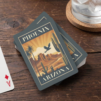 Baralho Phoenix Arizona Retro Travel Poster Playing Cards