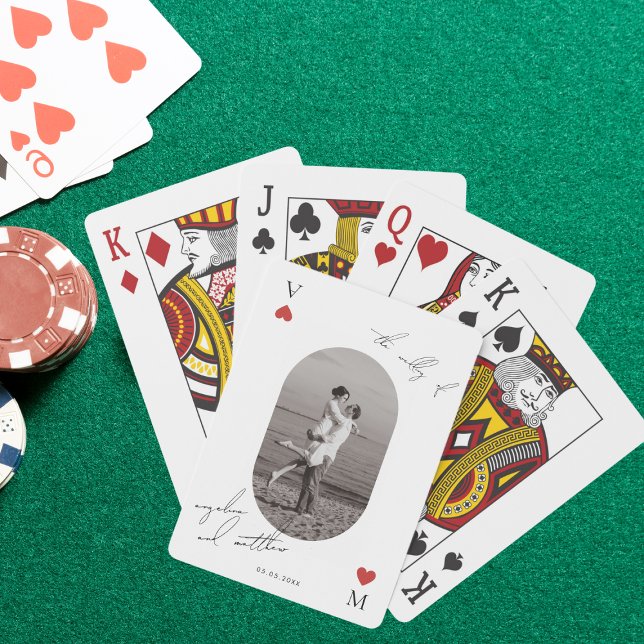 Baralho Photo Script Casino Vegas Wedding Guestbook Favor (Criador carregado)