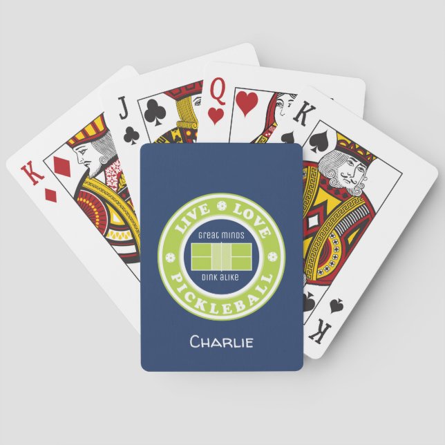 Baralho Pickleball: ao vivo, amor, picleball, texto person (Verso)