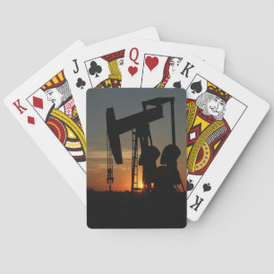 Baralho Pilha De Óleo Em Cartões De Jogar Sunset