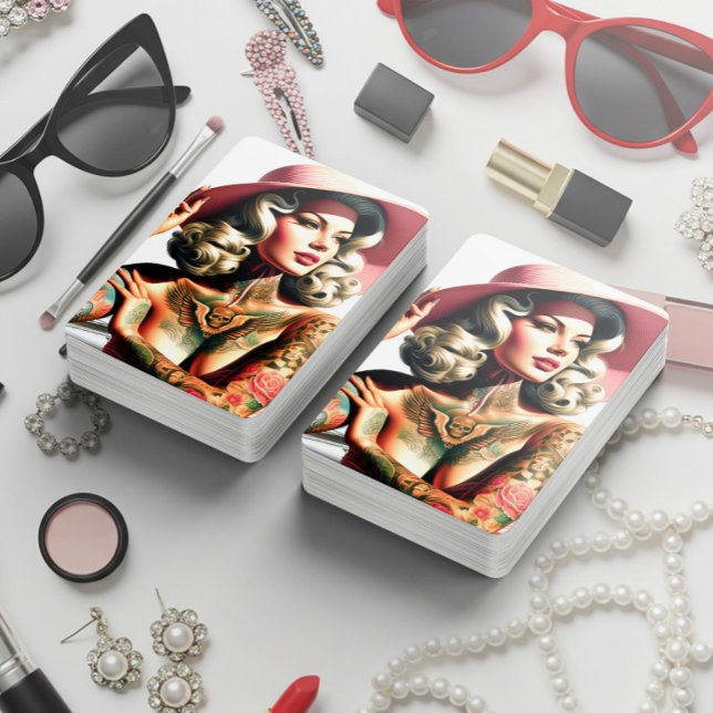 Baralho Pin-up com Tatuagem Retro (Criador carregado)