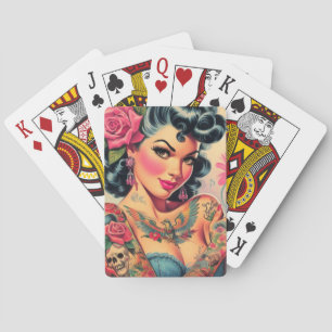 Baralho Pin-up de Cuta Retro Tatuado