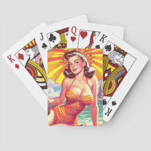 Baralho Pin-up de maiô de vintage