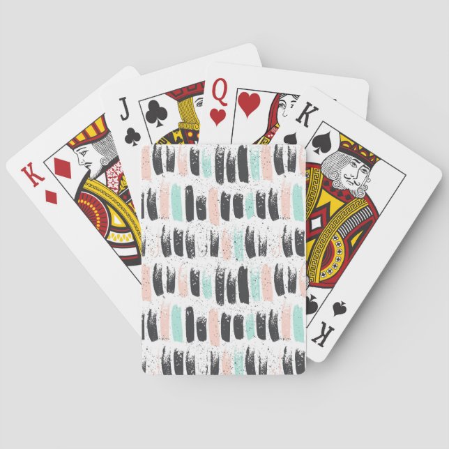 Baralho Pincéis e Padrão de Traços de Tinta (Verso)