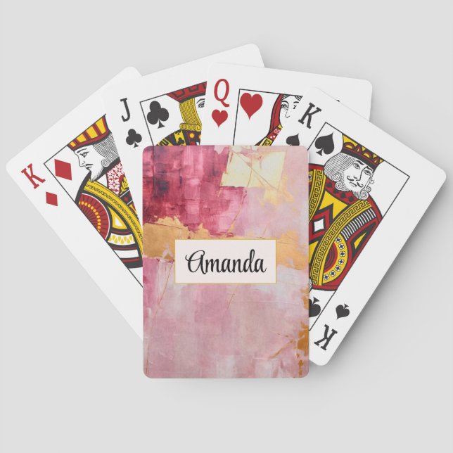 Baralho Pincel Artístico Trave Dourado e Rosa (Verso)