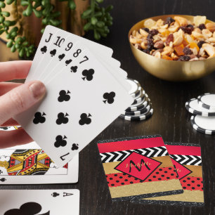 Baralho Pincel Dourado Vermelho Preto Escovo Monograma