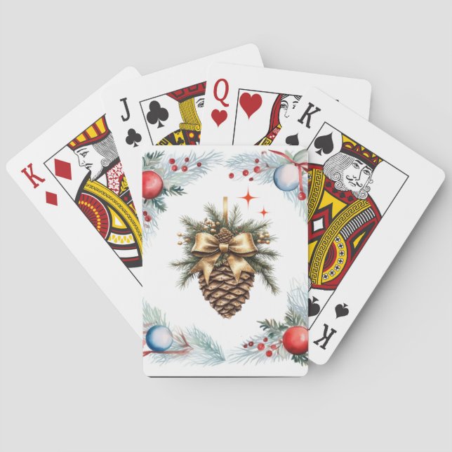 Baralho Pine Cone Cercado Por Fio E Ornamentos (Verso)